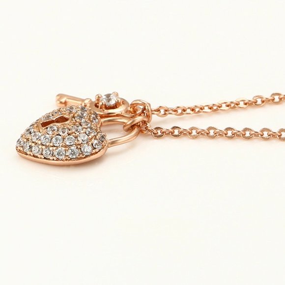 Key to My Heart Rose Gold 18KGP Necklace - Picture 4 of 10